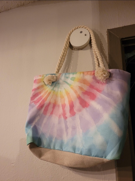 Handbags - Tie-Dye Pastel Rope-Handle Tote Bag - Unbranded